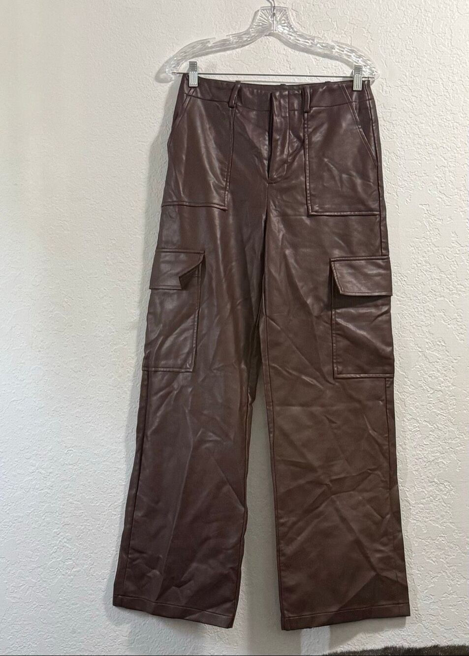 Wayf Brown Faux Leather Cargo Small Club Party Grunge